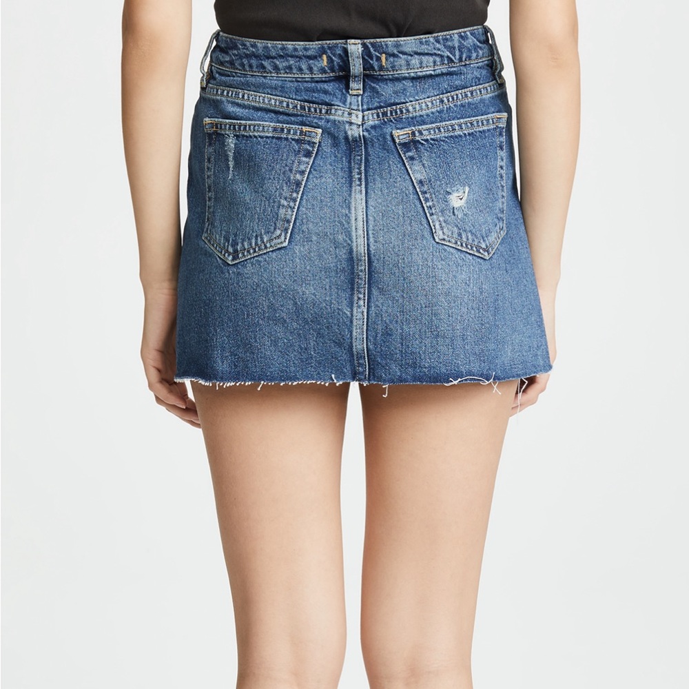Free People Denim a-line mini skirt distressed - Picture 4 of 10